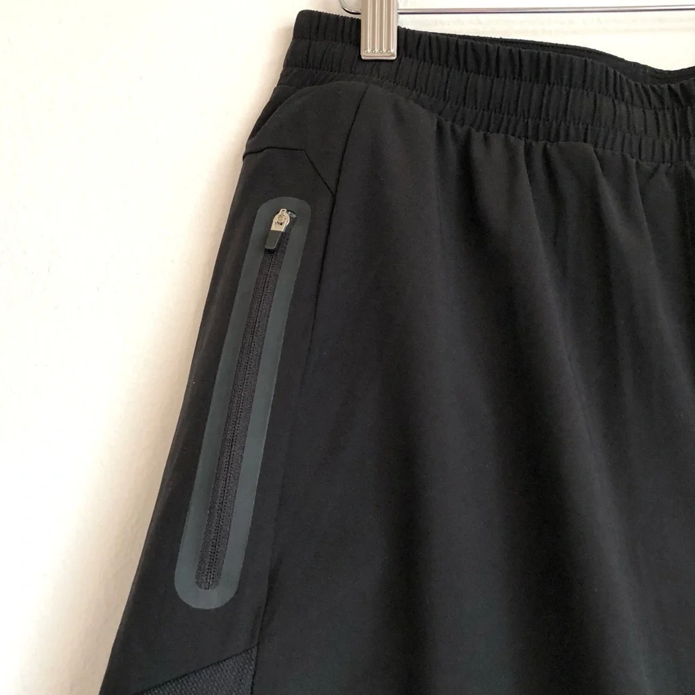 Second Skin Black Compression Lined Workout Athletic Shorts Size Large